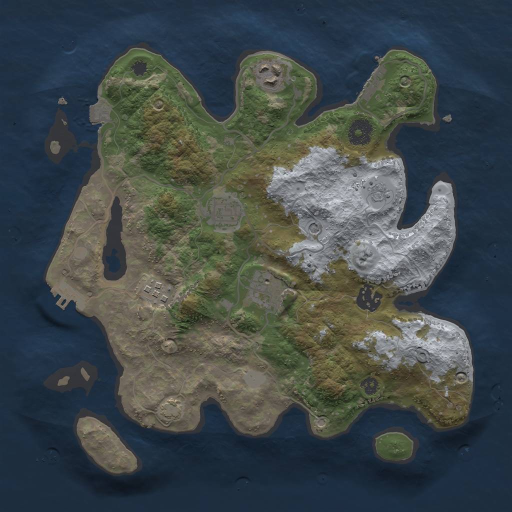 Rust Map: Procedural Map, Size: 3000, Seed: 947571919, 13 Monuments