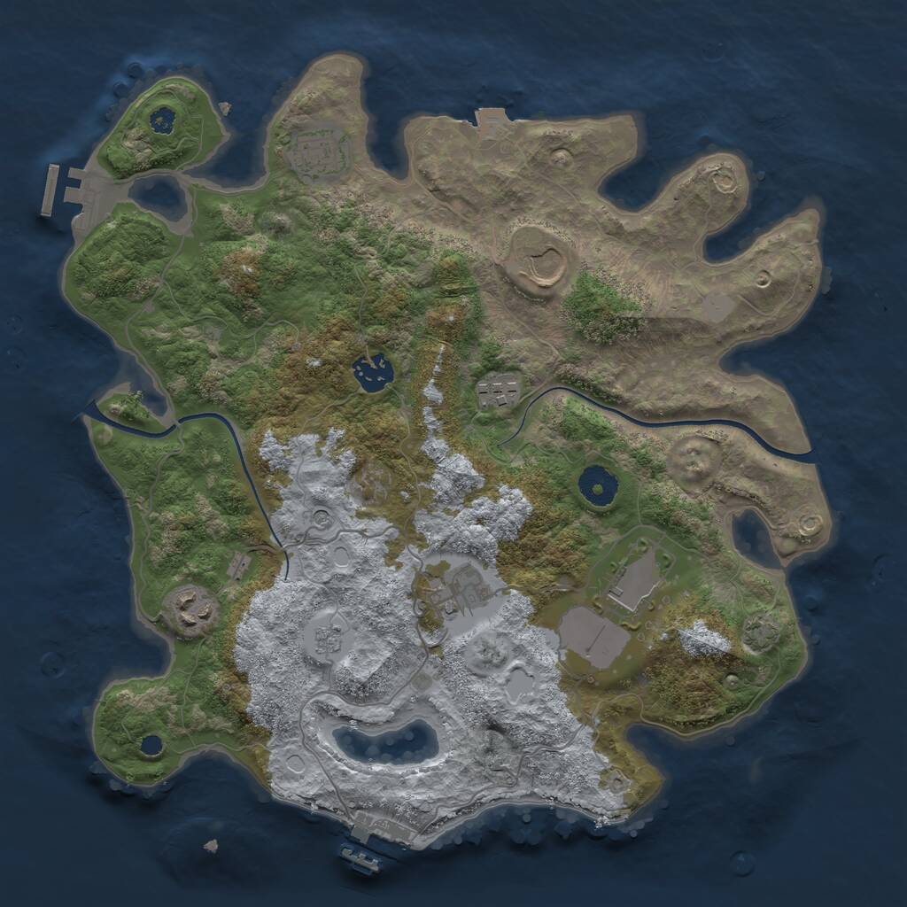 Rust Map: Procedural Map, Size: 3500, Seed: 113265496, 13 Monuments