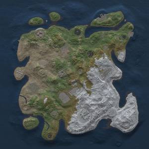 Thumbnail Rust Map: Procedural Map, Size: 3500, Seed: 998085, 16 Monuments