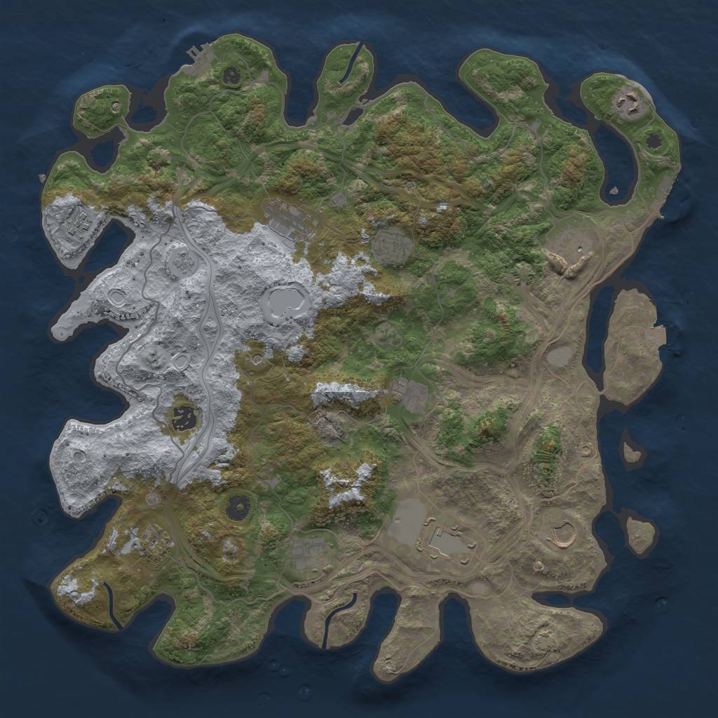 Rust Map: Procedural Map, Size: 4250, Seed: 441624651, 19 Monuments