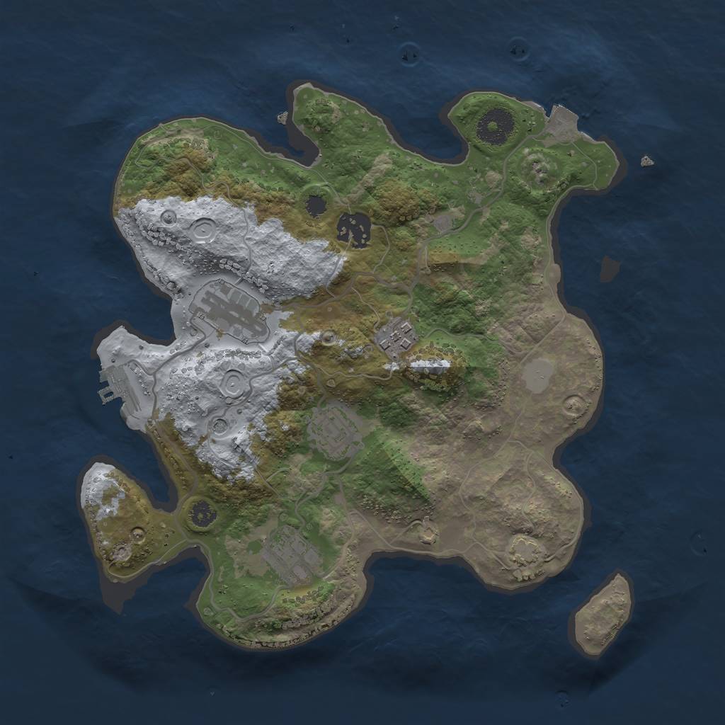 Rust Map: Procedural Map, Size: 3000, Seed: 948224704, 11 Monuments