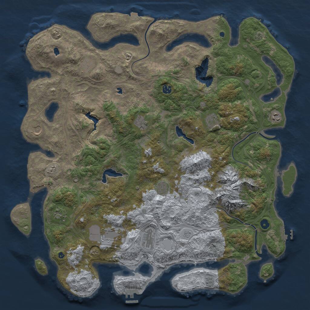 Rust Map: Procedural Map, Size: 5000, Seed: 1363072136, 17 Monuments