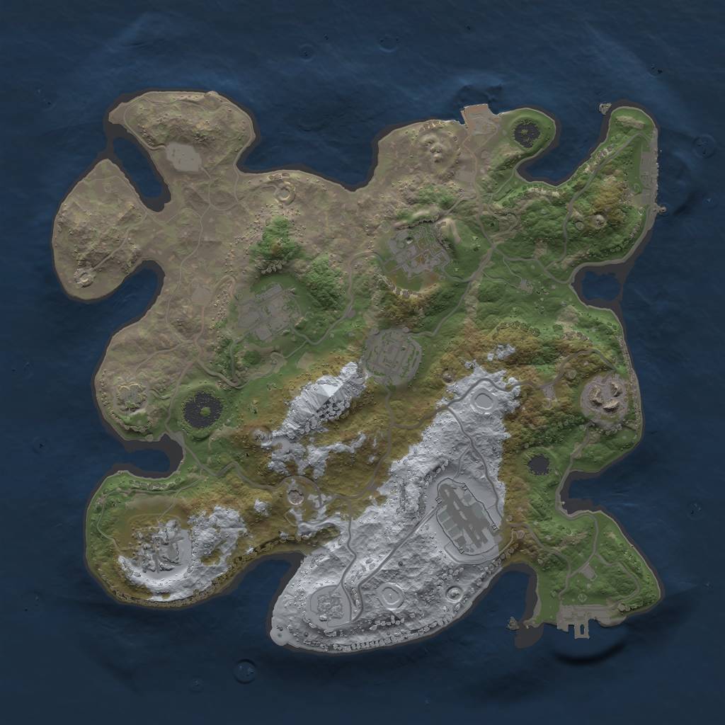 Rust Map: Procedural Map, Size: 3000, Seed: 1608729367, 14 Monuments