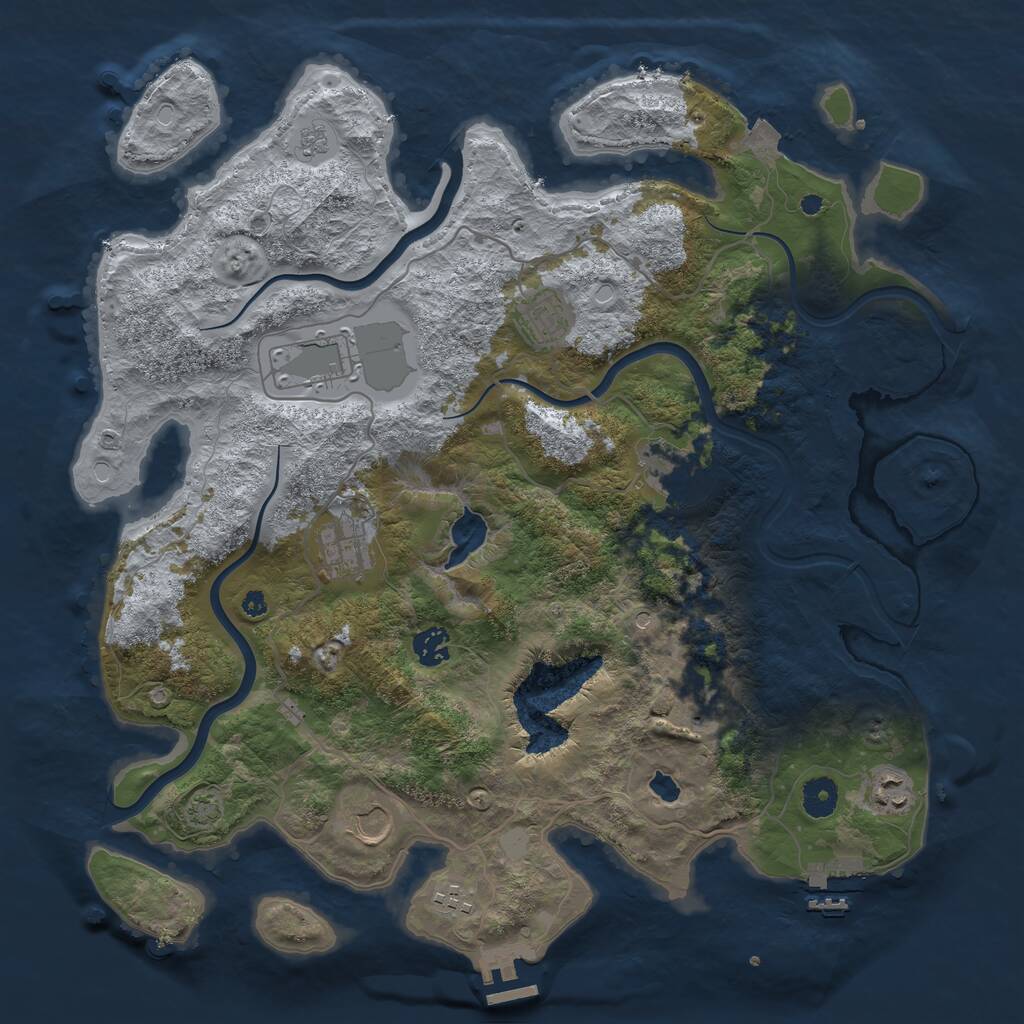Rust Map: Procedural Map, Size: 4000, Seed: 15457, 15 Monuments