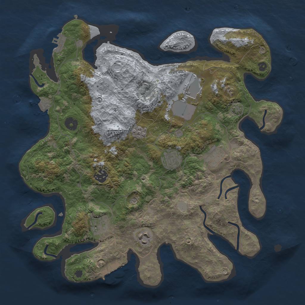 Rust Map: Procedural Map, Size: 3500, Seed: 679449960, 15 Monuments