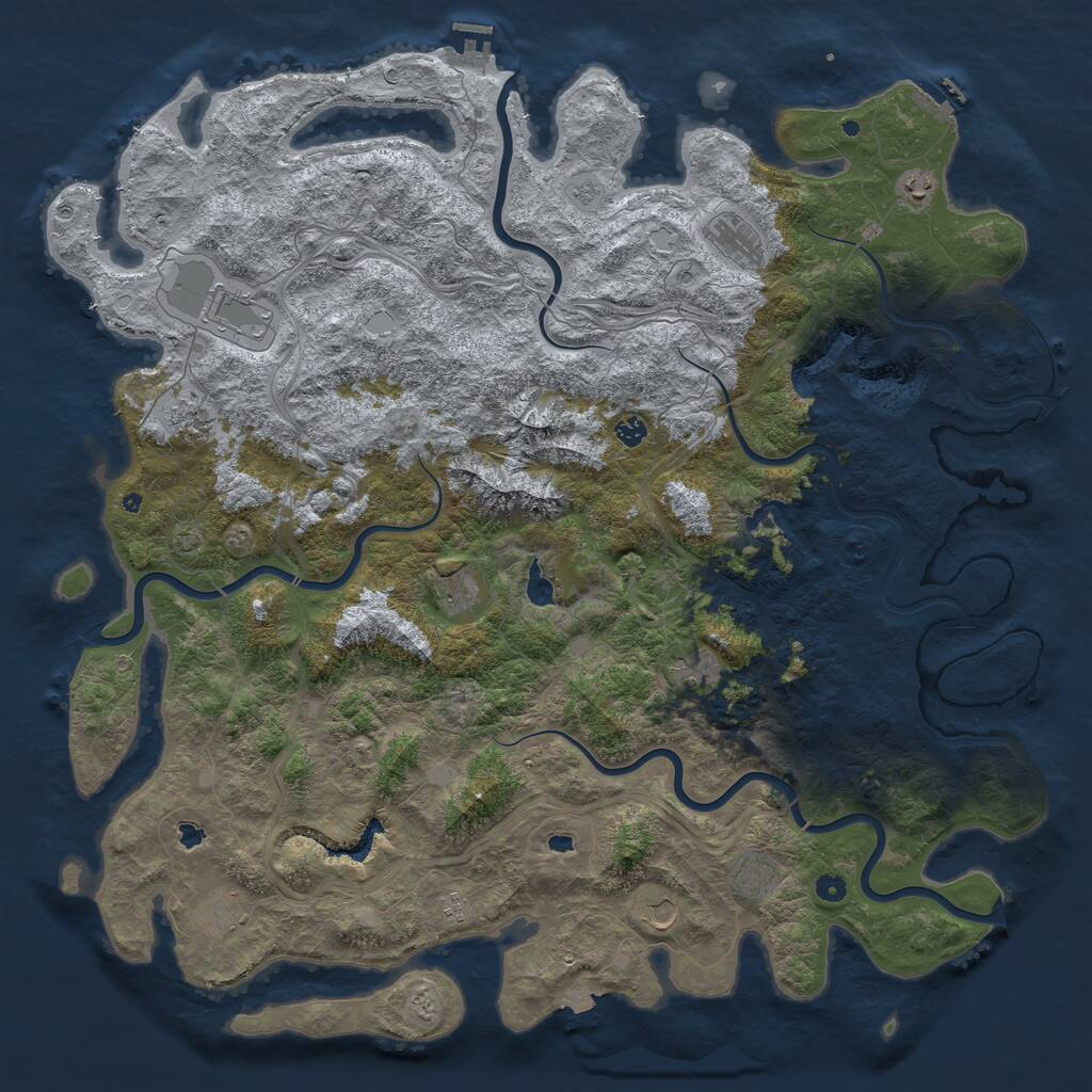 Rust Map: Procedural Map, Size: 5500, Seed: 15243, 17 Monuments
