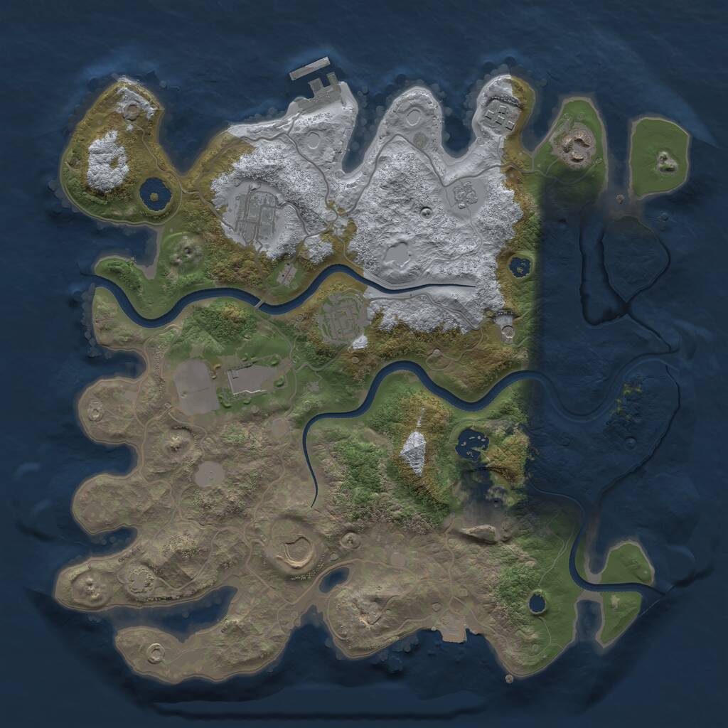 Rust Map: Procedural Map, Size: 3500, Seed: 1922515072, 13 Monuments