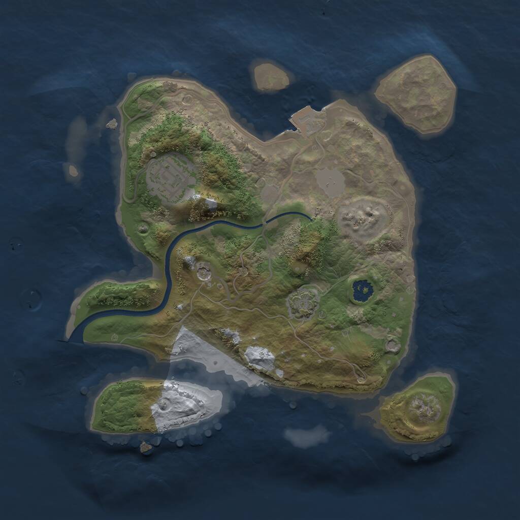 Rust Map: Procedural Map, Size: 2400, Seed: 41979887, 4 Monuments