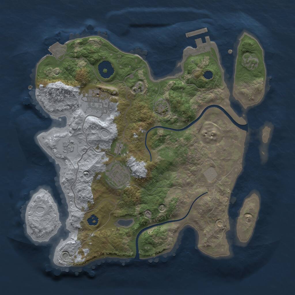 Rust Map: Procedural Map, Size: 2700, Seed: 300, 6 Monuments