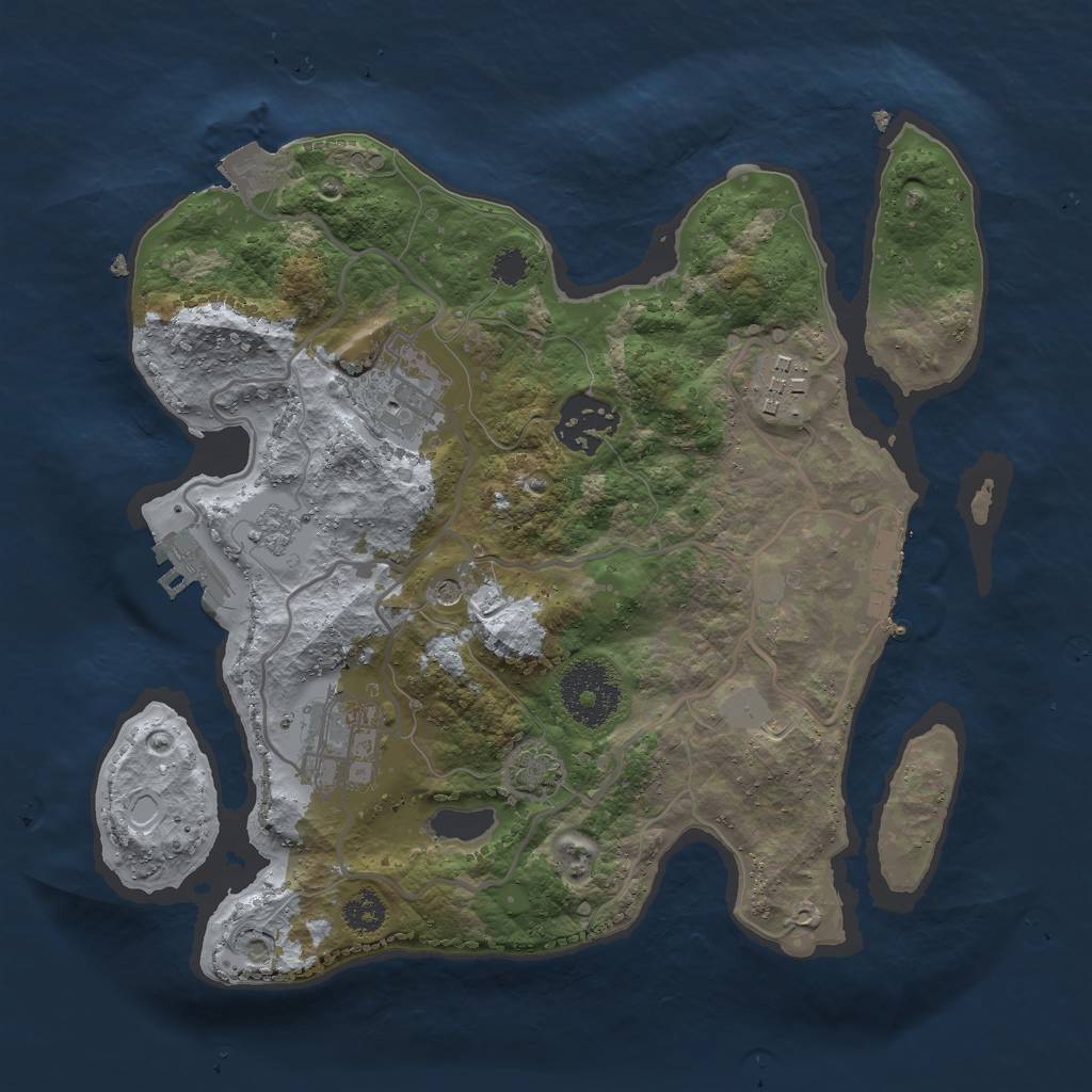 Rust Map: Procedural Map, Size: 2700, Seed: 300, 12 Monuments