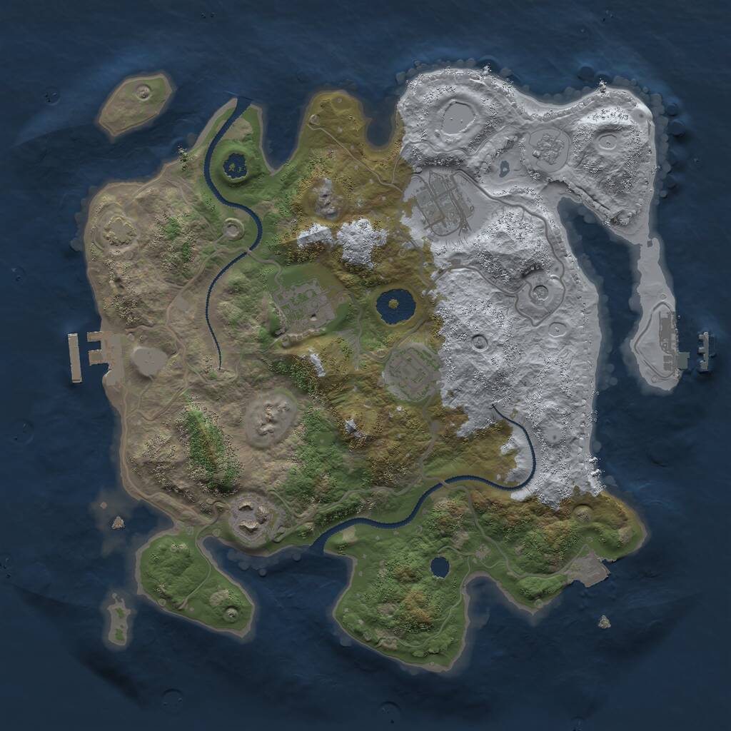 Rust Map: Procedural Map, Size: 3000, Seed: 140715, 10 Monuments