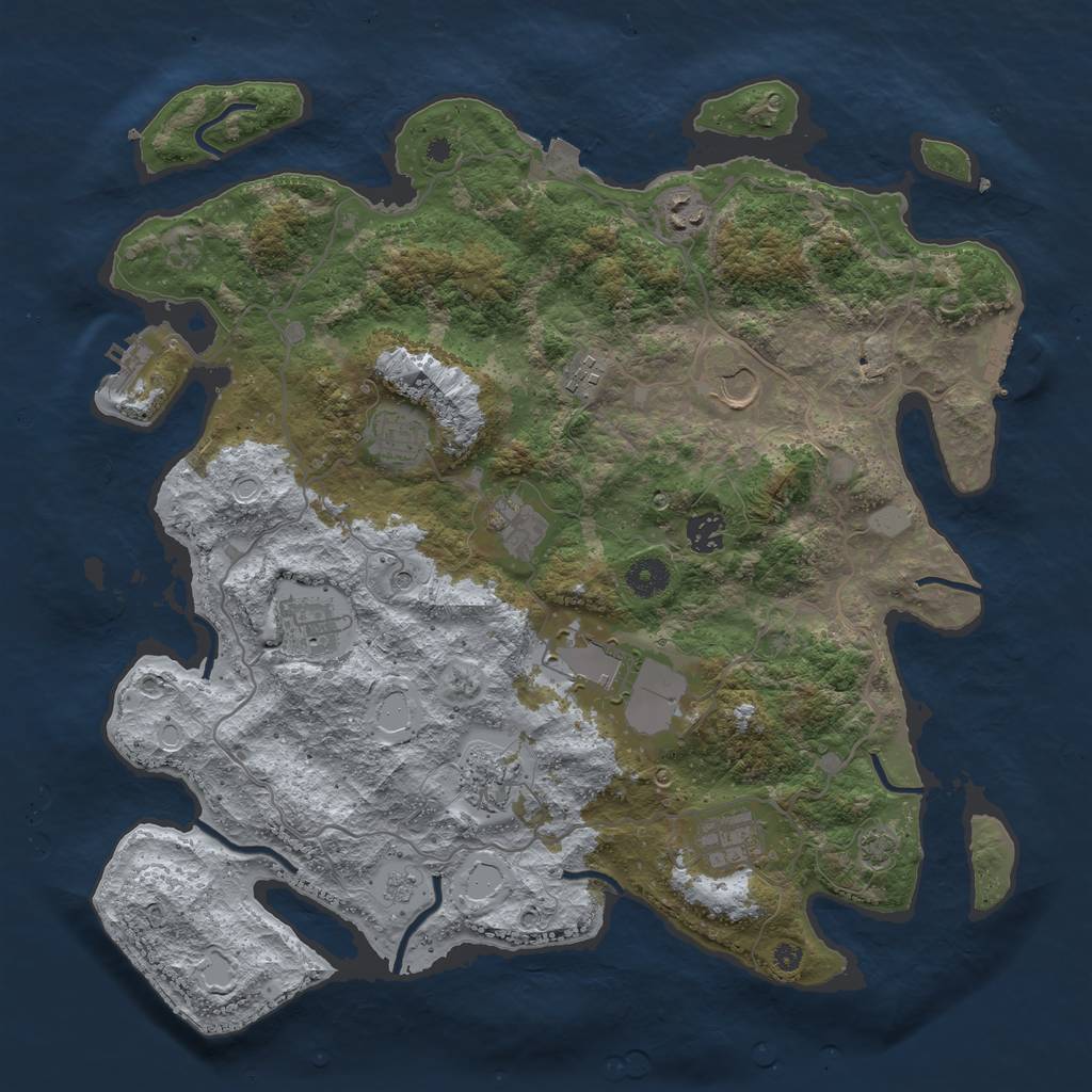 Rust Map: Procedural Map, Size: 4000, Seed: 1981856522, 18 Monuments