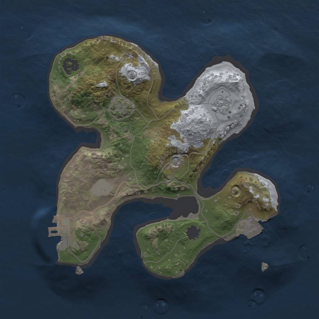 Rust Map: Procedural Map, Size: 2000, Seed: 24601, 7 Monuments