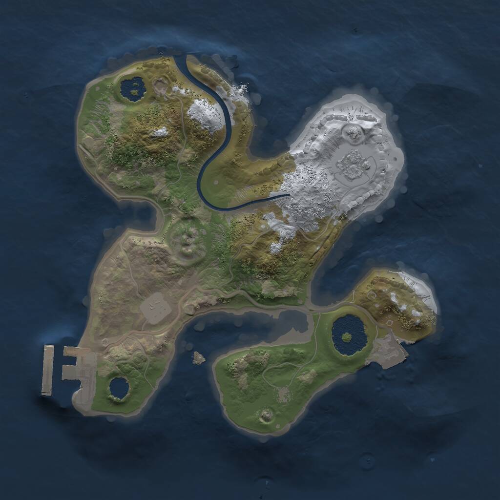 Rust Map: Procedural Map, Size: 2000, Seed: 24601, 3 Monuments