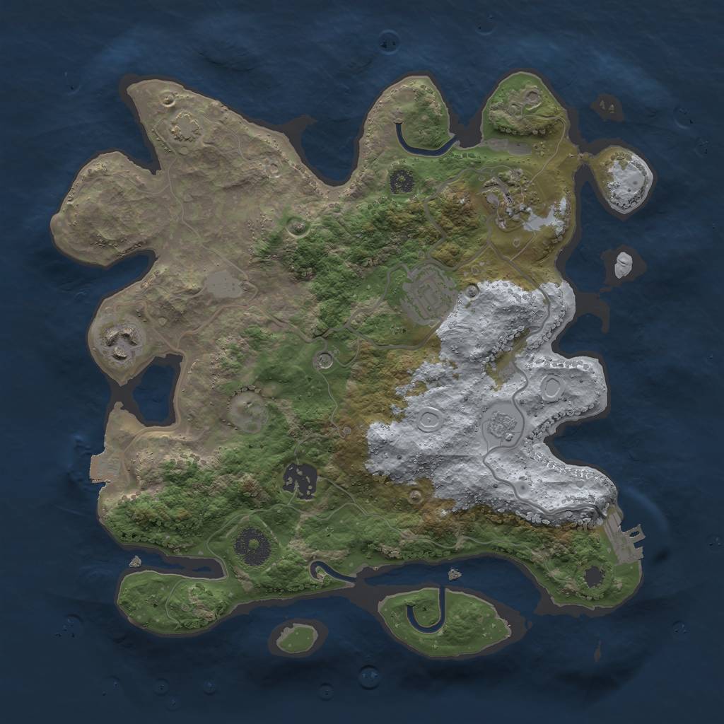 Rust Map: Procedural Map, Size: 3000, Seed: 39397085, 11 Monuments