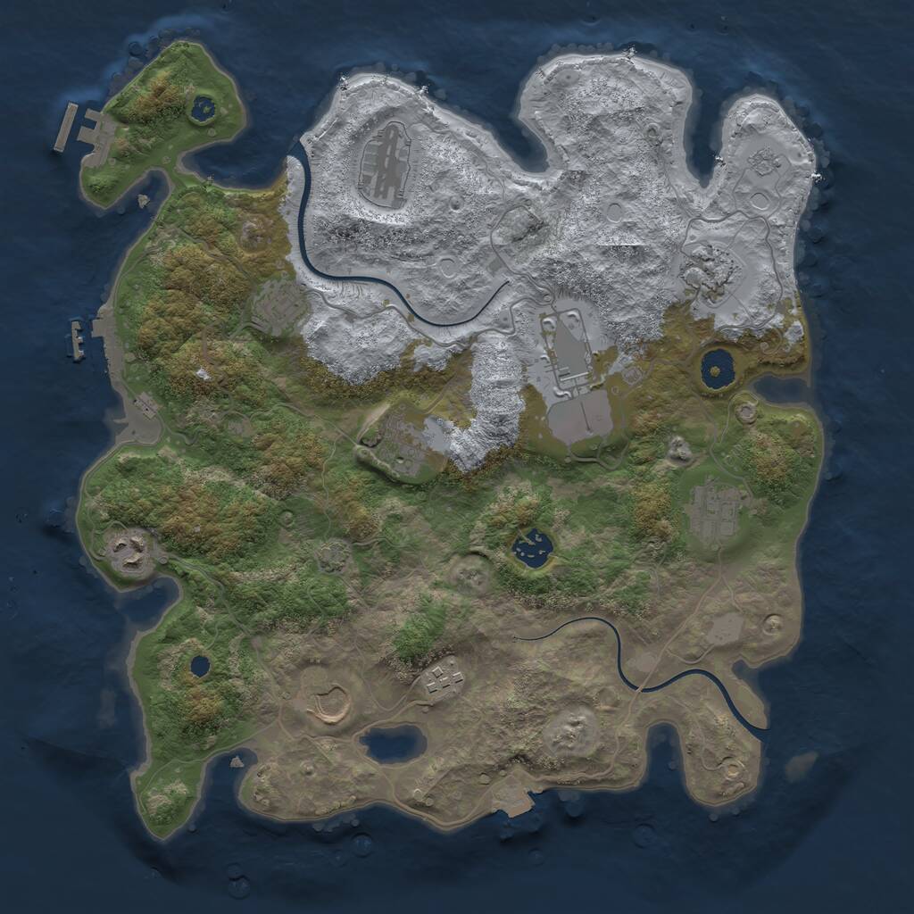 Rust Map: Procedural Map, Size: 3700, Seed: 567827849, 15 Monuments