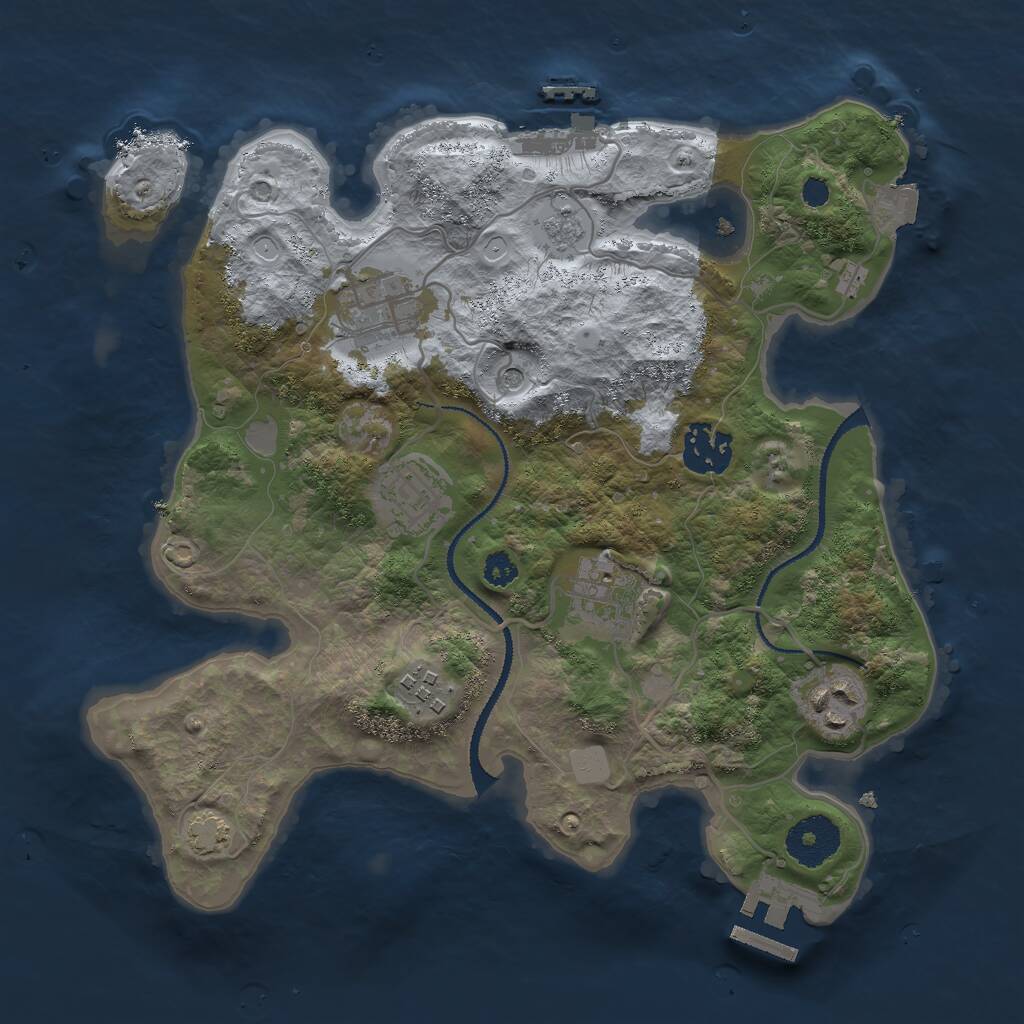 Rust Map: Procedural Map, Size: 3000, Seed: 1588873074, 12 Monuments