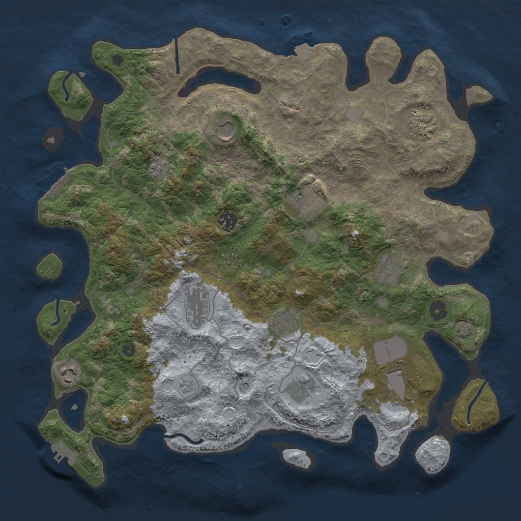 Rust Map: Procedural Map, Size: 4100, Seed: 67243, 19 Monuments