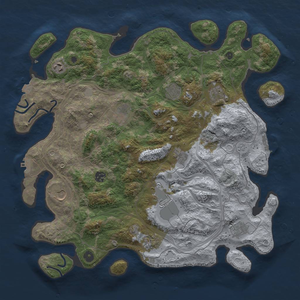 Rust Map: Procedural Map, Size: 4250, Seed: 27041992, 19 Monuments