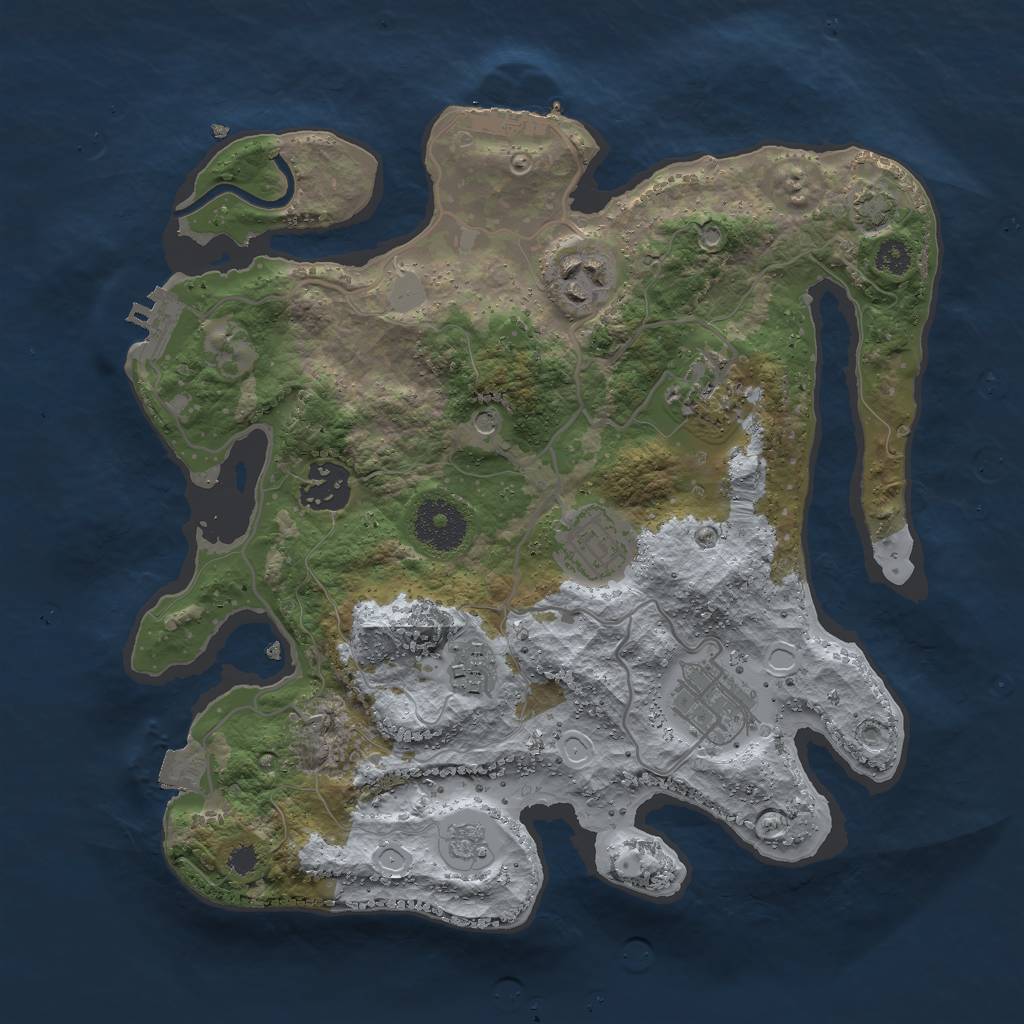 Rust Map: Procedural Map, Size: 3000, Seed: 1757959971, 14 Monuments
