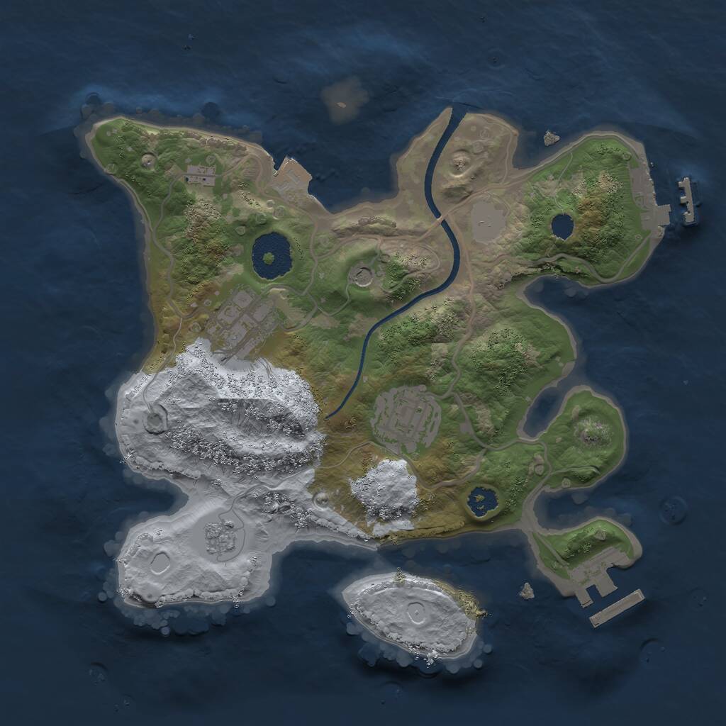 Rust Map: Procedural Map, Size: 2500, Seed: 1657480480, 7 Monuments