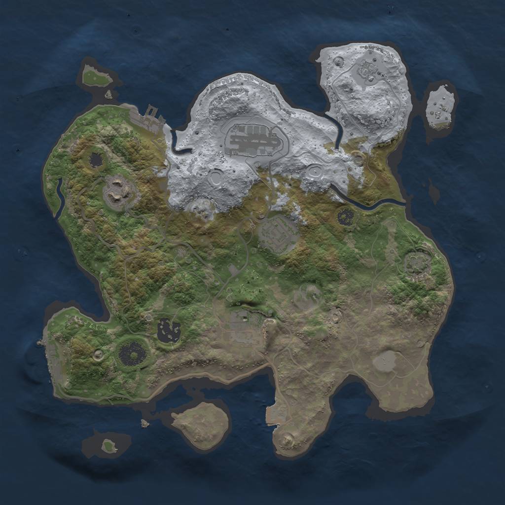 Rust Map: Procedural Map, Size: 3000, Seed: 1868226636, 12 Monuments