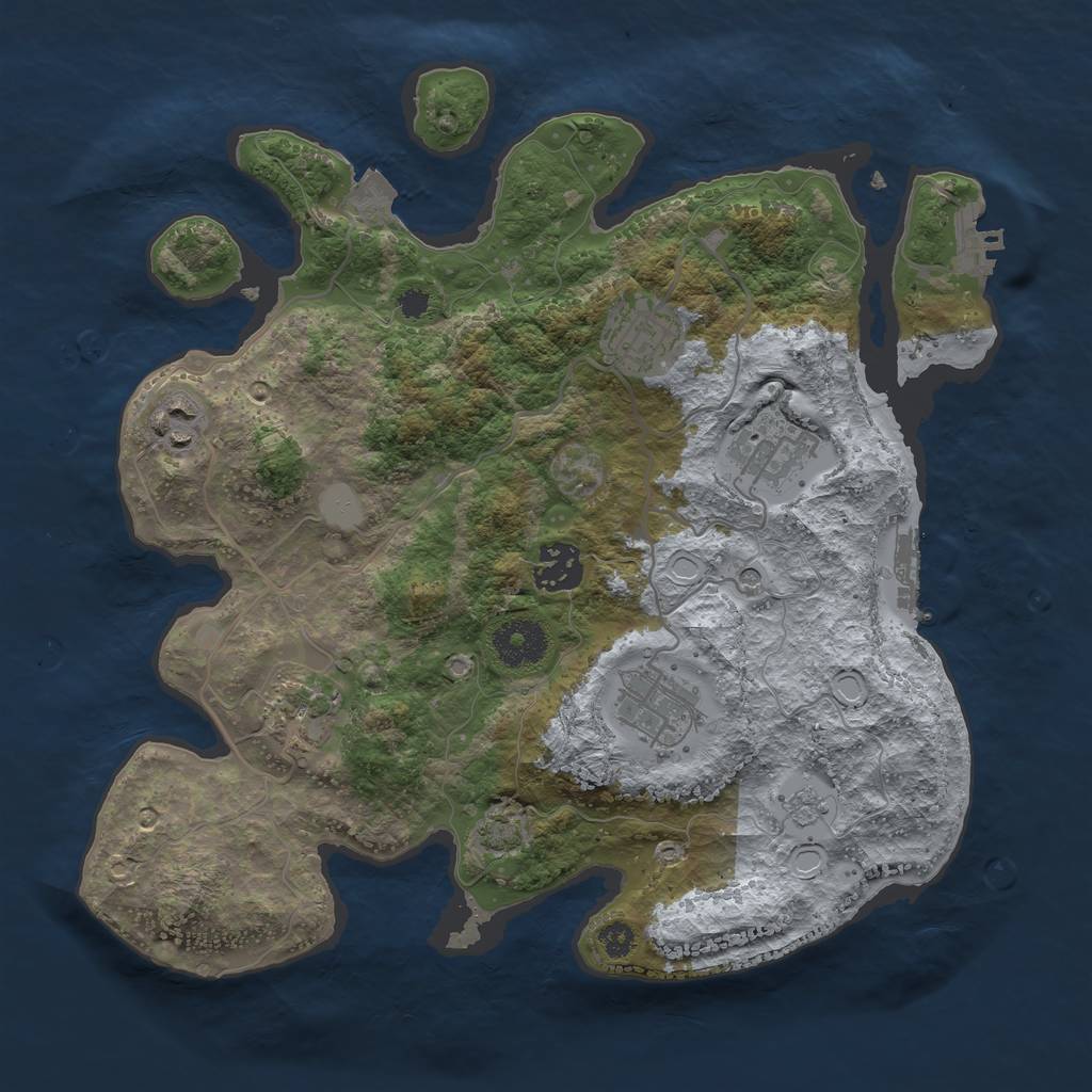Rust Map: Procedural Map, Size: 3200, Seed: 1543232101, 14 Monuments