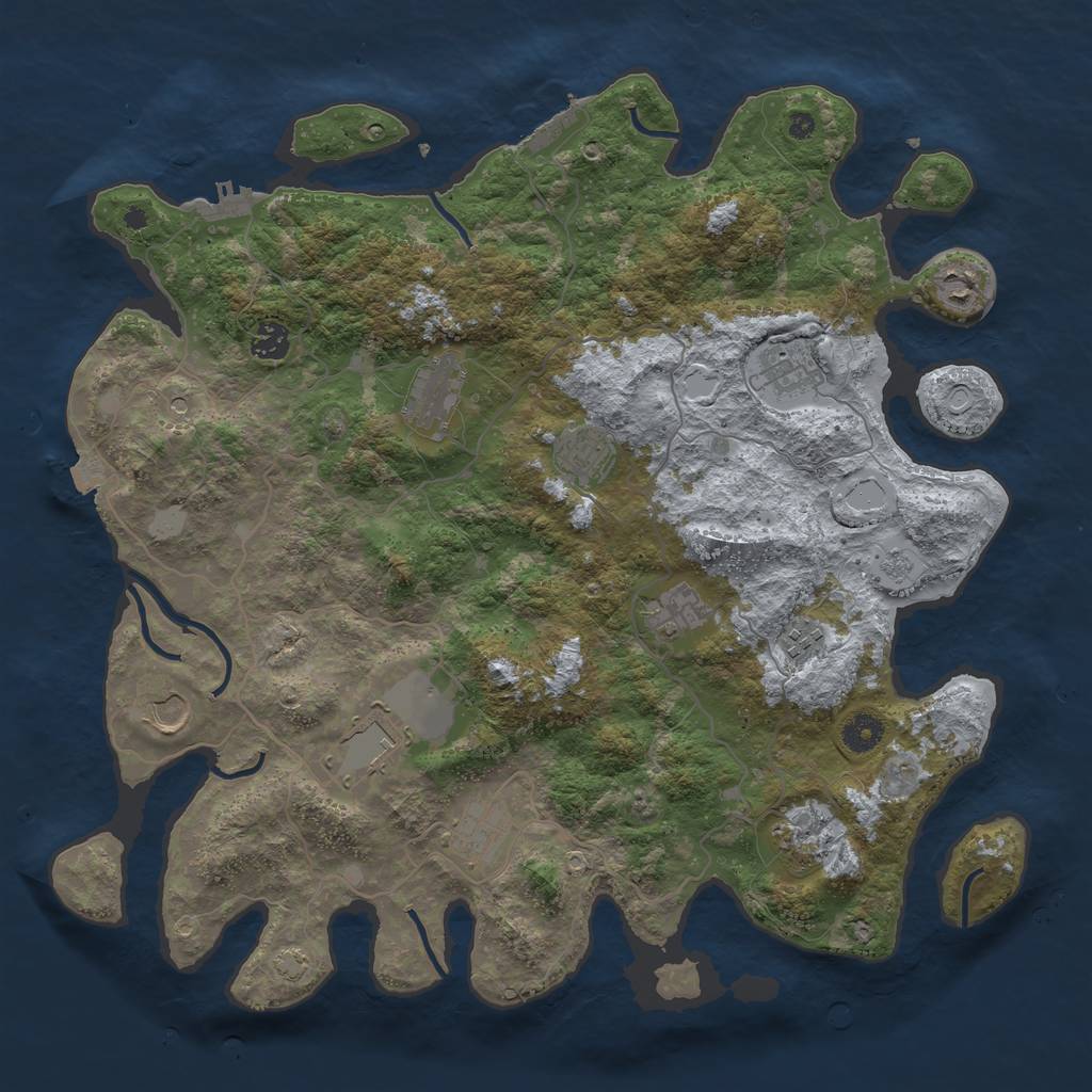 Rust Map: Procedural Map, Size: 4150, Seed: 1658768589, 19 Monuments