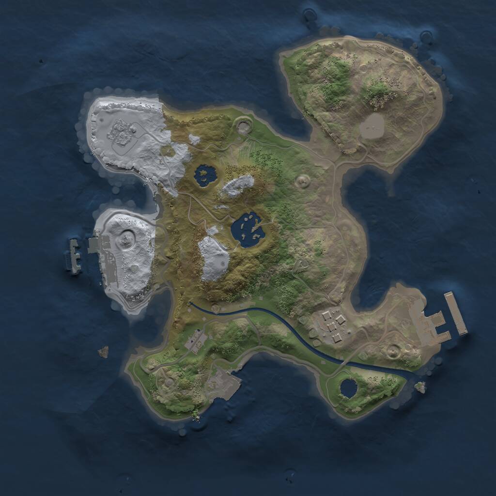 Rust Map: Procedural Map, Size: 2250, Seed: 85367, 6 Monuments