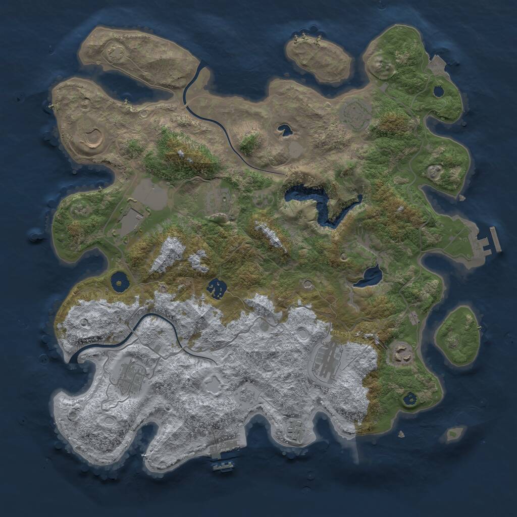 Rust Map: Procedural Map, Size: 4000, Seed: 272856006, 15 Monuments