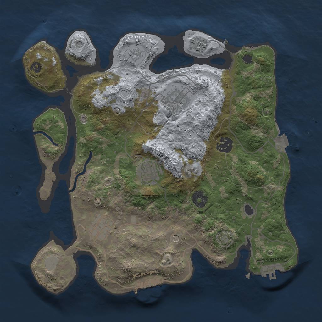 Rust Map: Procedural Map, Size: 3000, Seed: 8791035, 13 Monuments