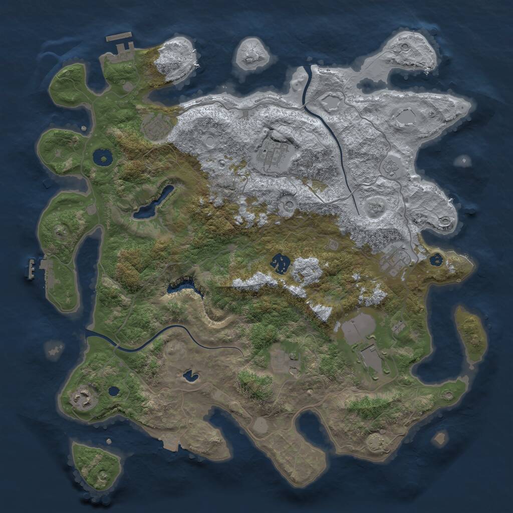 Rust Map: Procedural Map, Size: 4000, Seed: 302589995, 13 Monuments