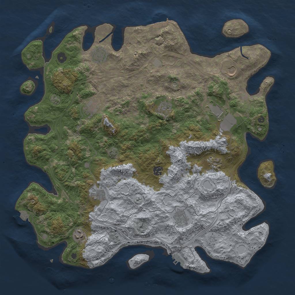 Rust Map: Procedural Map, Size: 4500, Seed: 178704305, 19 Monuments