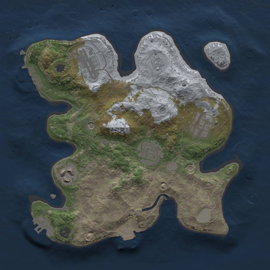 Rust Map: Procedural Map, Size: 2500, Seed: 311442768, 11 Monuments