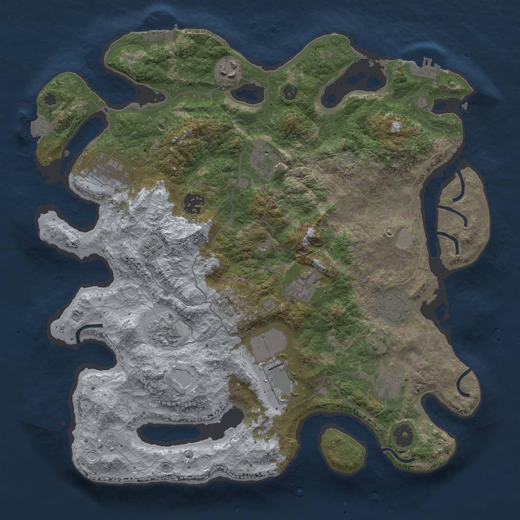 Rust Map: Procedural Map, Size: 3750, Seed: 31390017, 18 Monuments