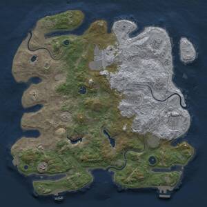 Thumbnail Rust Map: Procedural Map, Size: 4050, Seed: 981914981, 14 Monuments