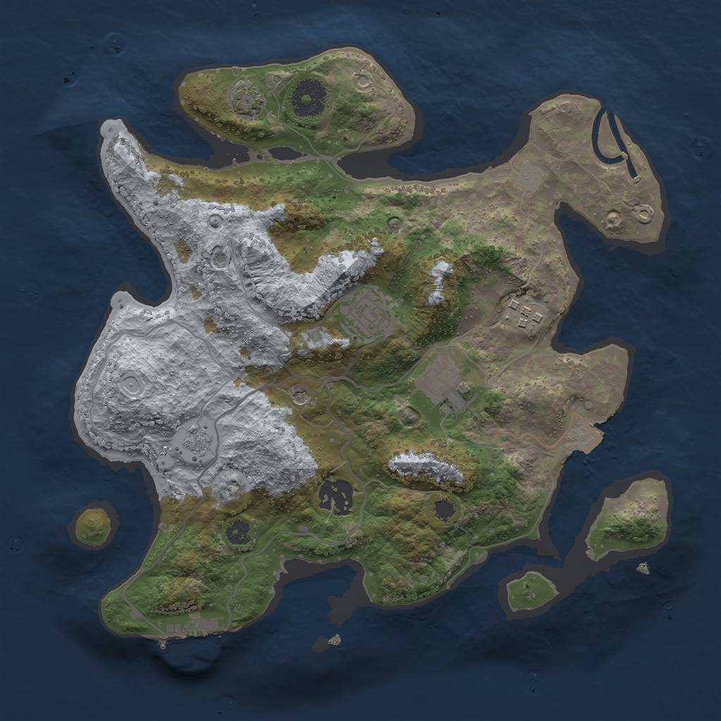Rust Map: Procedural Map, Size: 3000, Seed: 7420198, 11 Monuments
