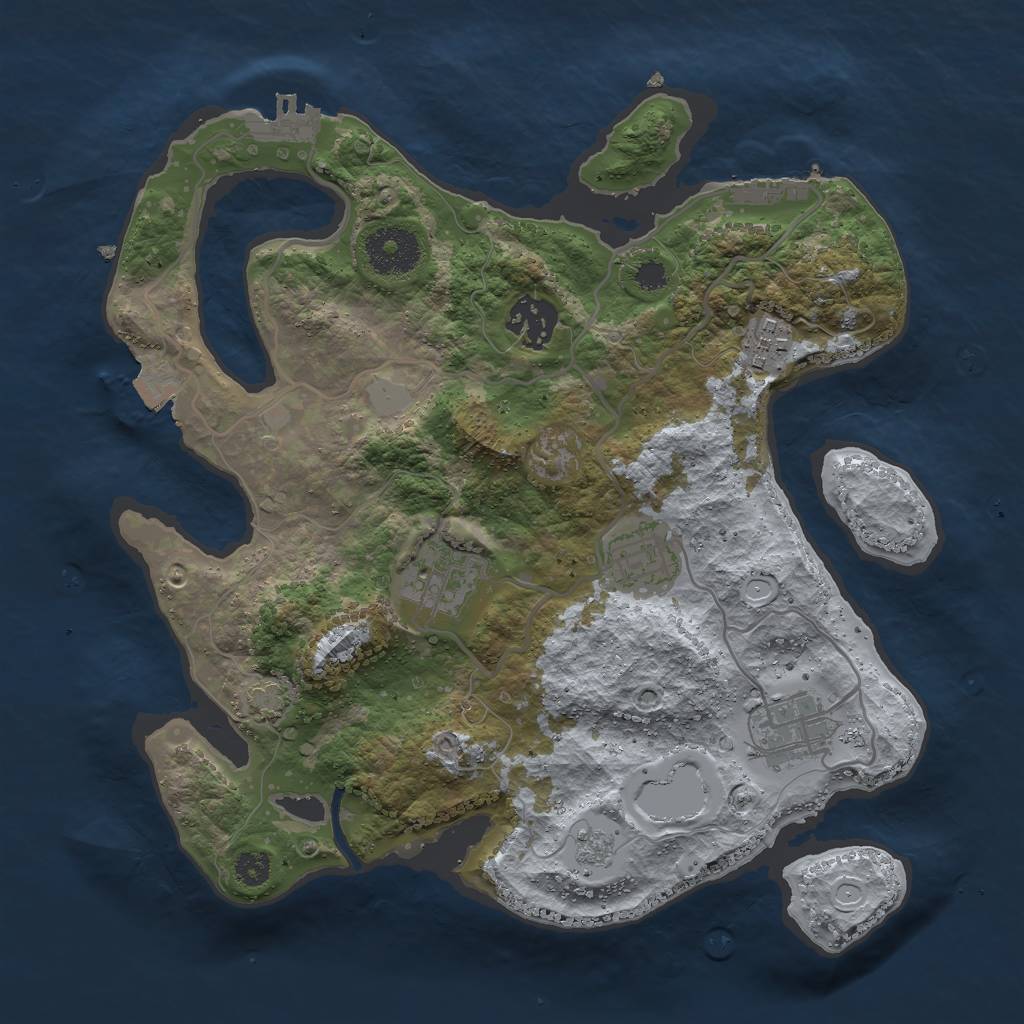 Rust Map: Procedural Map, Size: 3000, Seed: 8324079, 12 Monuments