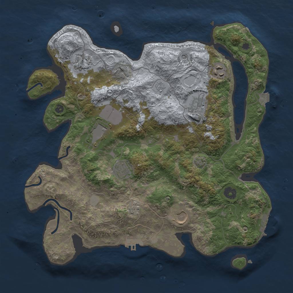 Rust Map: Procedural Map, Size: 3500, Seed: 678745782, 15 Monuments