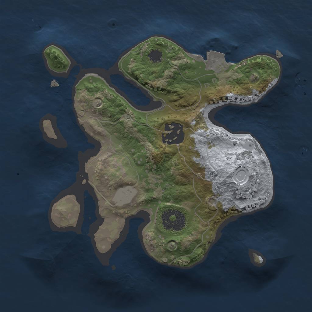 Rust Map: Procedural Map, Size: 2000, Seed: 52585456, 4 Monuments