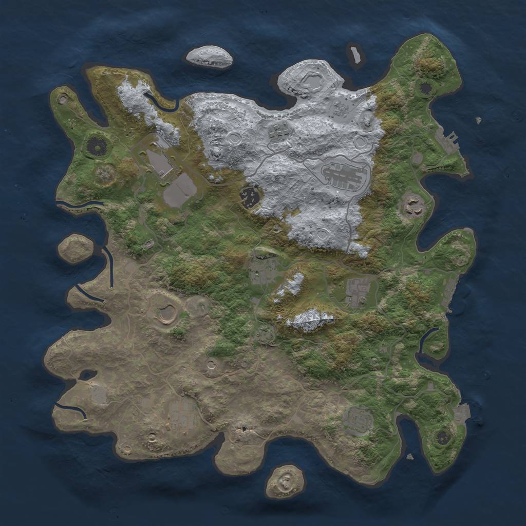 Rust Map: Procedural Map, Size: 4000, Seed: 814375699, 18 Monuments