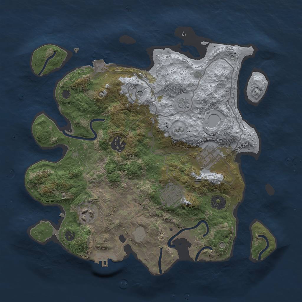 Rust Map: Procedural Map, Size: 3000, Seed: 976385531, 10 Monuments