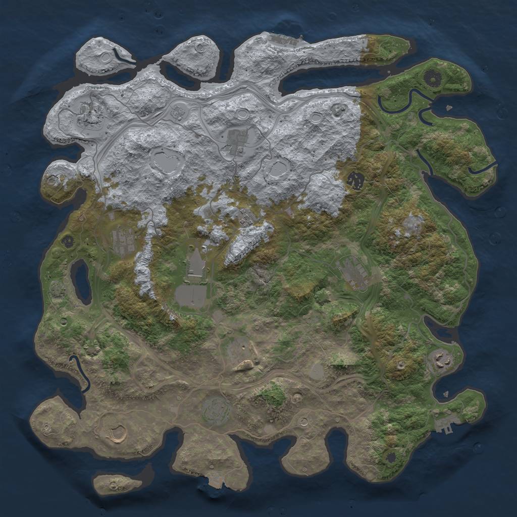 Rust Map: Procedural Map, Size: 4350, Seed: 198756, 19 Monuments