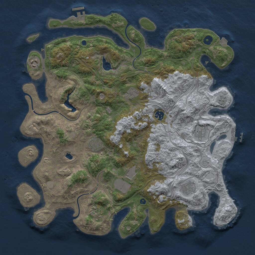 Rust Map: Procedural Map, Size: 4250, Seed: 68863484, 15 Monuments