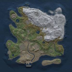 Thumbnail Rust Map: Procedural Map, Size: 3000, Seed: 1231945645, 11 Monuments