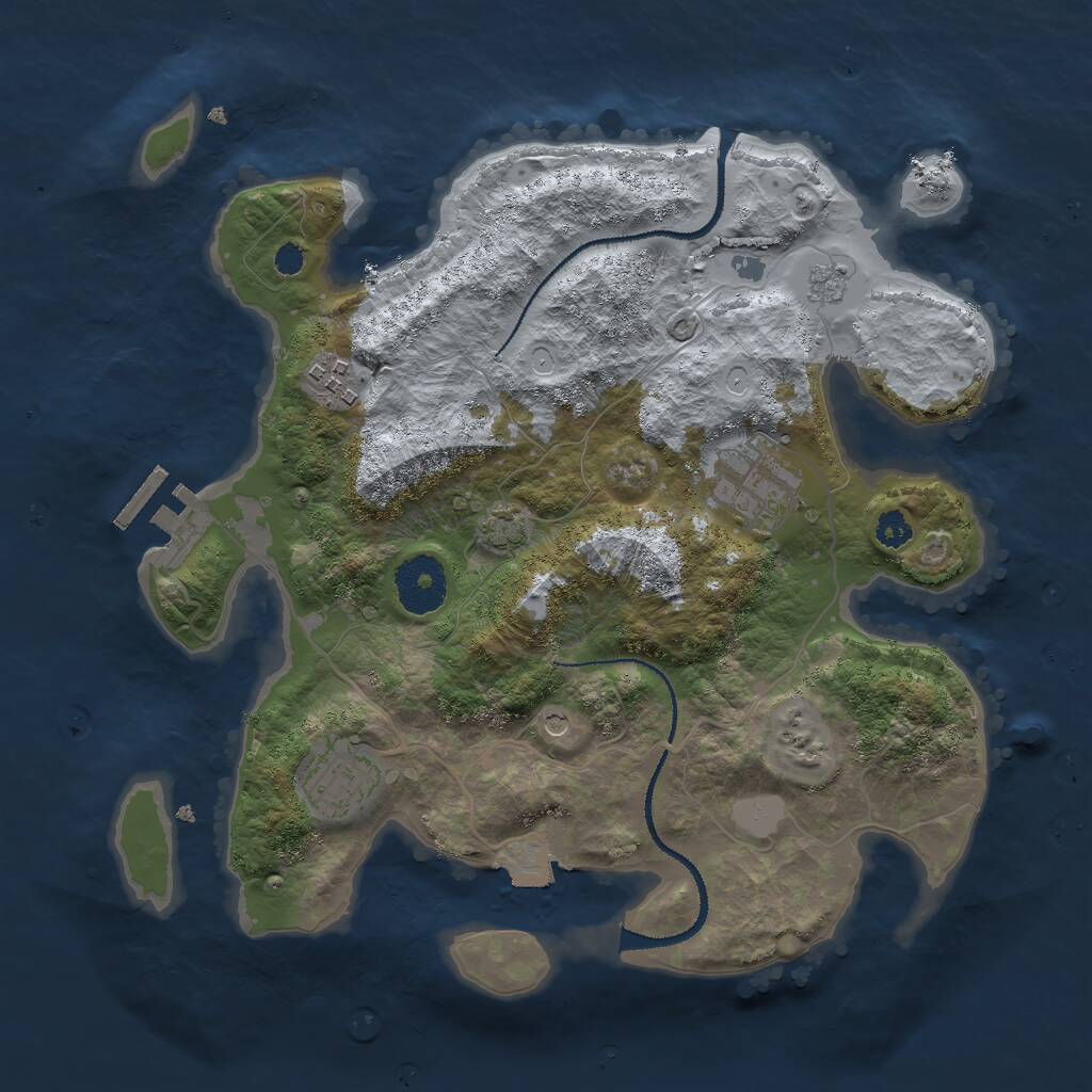 Rust Map: Procedural Map, Size: 3000, Seed: 1146, 8 Monuments