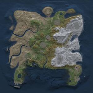 Thumbnail Rust Map: Procedural Map, Size: 3500, Seed: 411587285, 15 Monuments