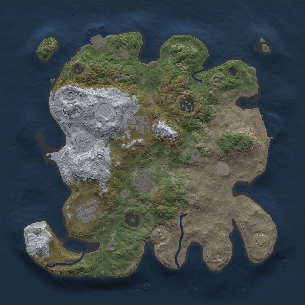 Rust Map: Procedural Map, Size: 3000, Seed: 1608339690, 11 Monuments