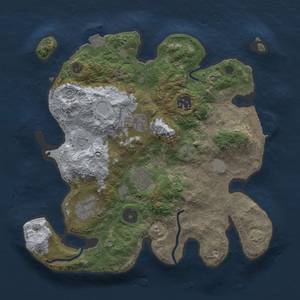 Thumbnail Rust Map: Procedural Map, Size: 3000, Seed: 1608339690, 11 Monuments