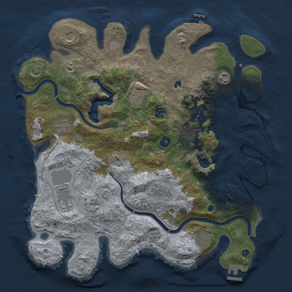 Rust Map: Procedural Map, Size: 4000, Seed: 151126560, 17 Monuments